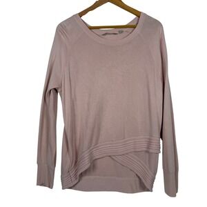 Athleta Serenity Criss Cross Sweatshirt Pink Modal Pullover Top Large RN 54023